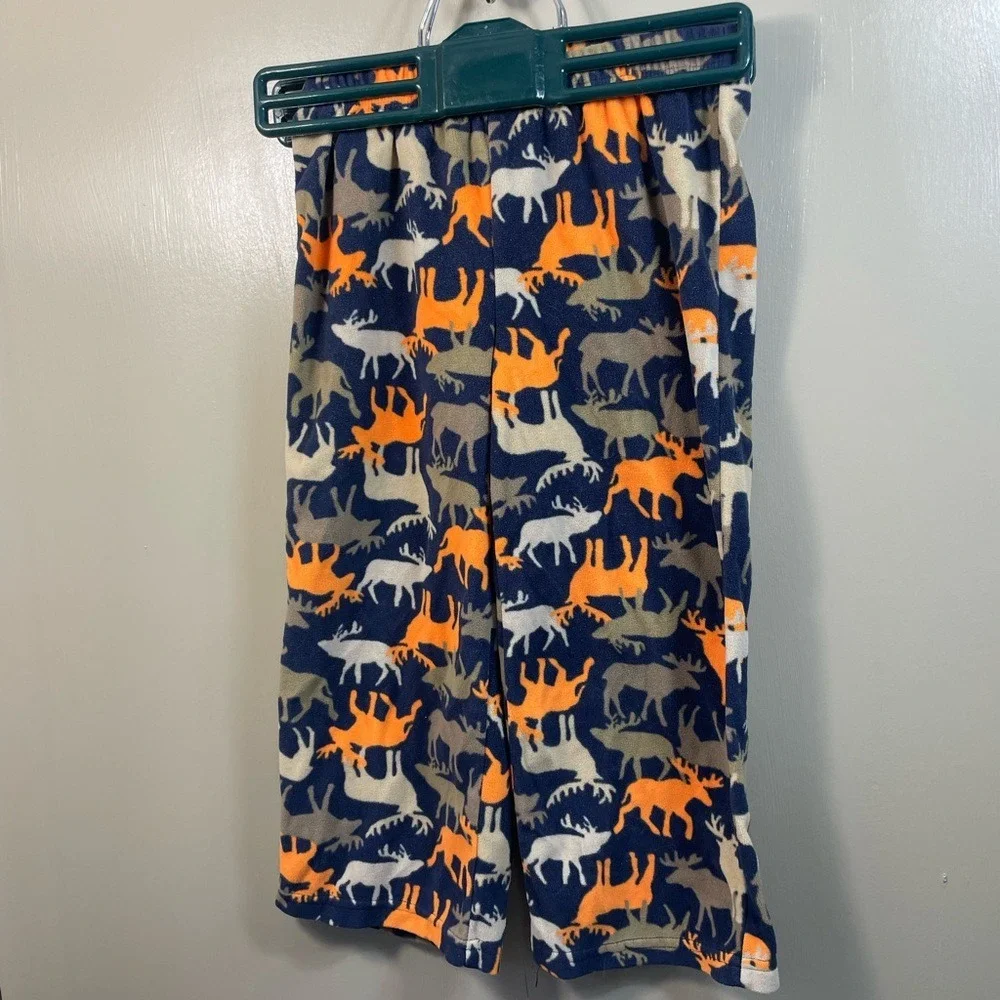 Moose Print Pajama Pants Loungewear‎ Sleepwear Orange White Blue